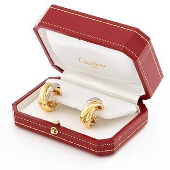 Cartier ett par örhängen "Trinity" 18K guld i tre färger.