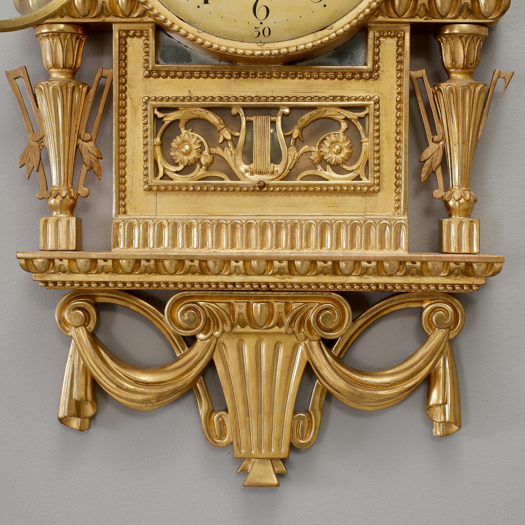 VÄGGPENDYL. Sengustaviansk, Per Henrik Beurling, verksam 1783-1806 i Stockholm.