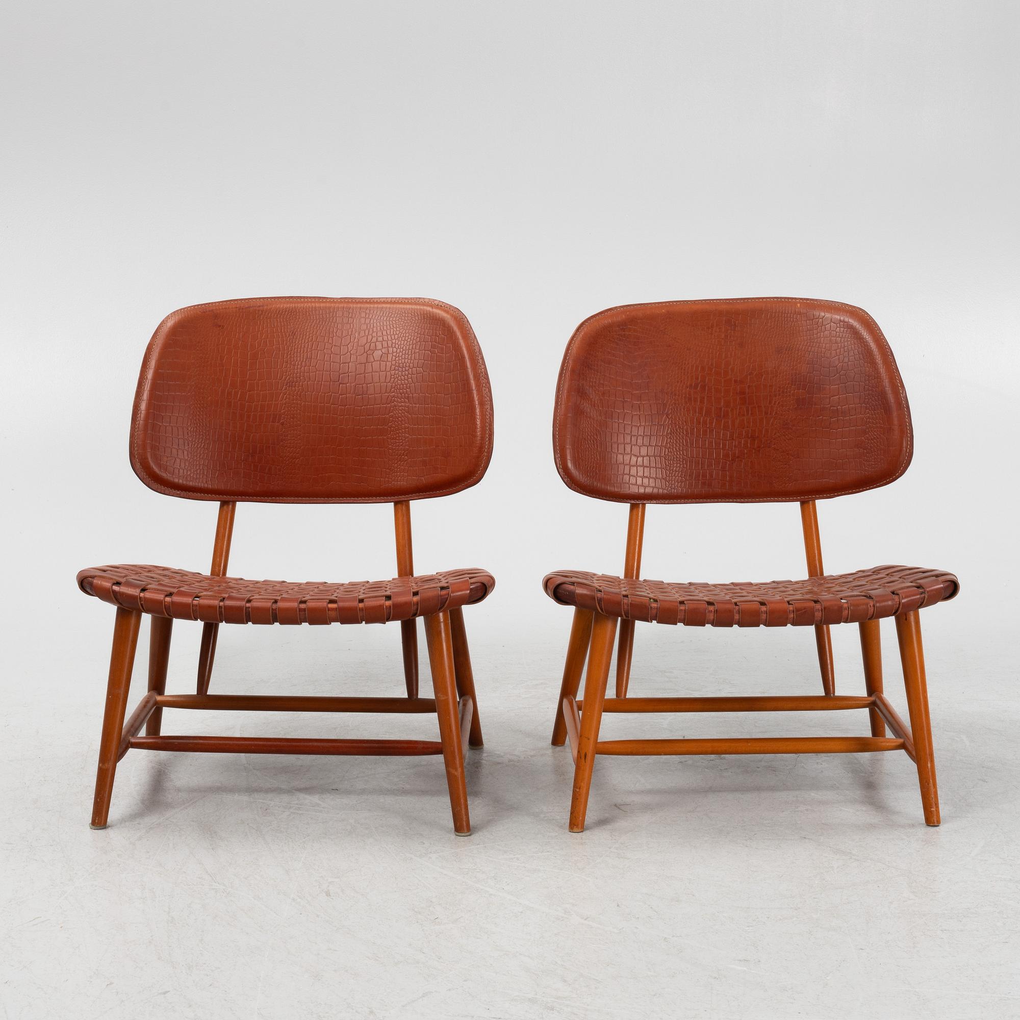 Alf Svensson, fåtöljer ett par, "TeVe", Bra Bohag, Studio Ljungs Industrier 1950-tal.