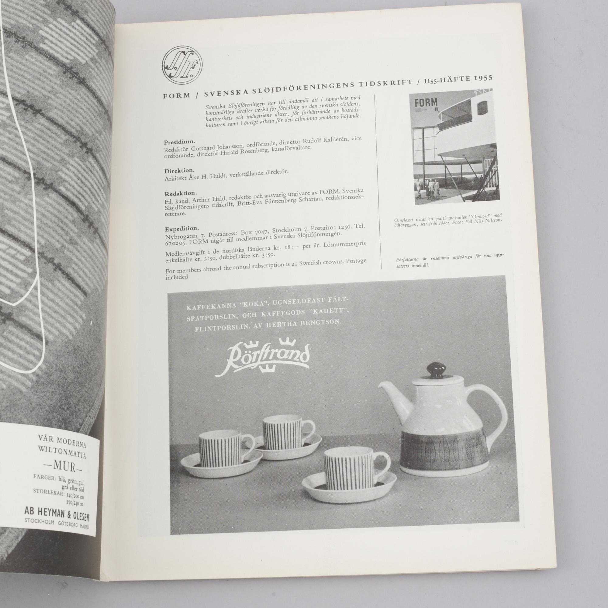 121 parts of swedish magazine 'FORM', 1944-61.