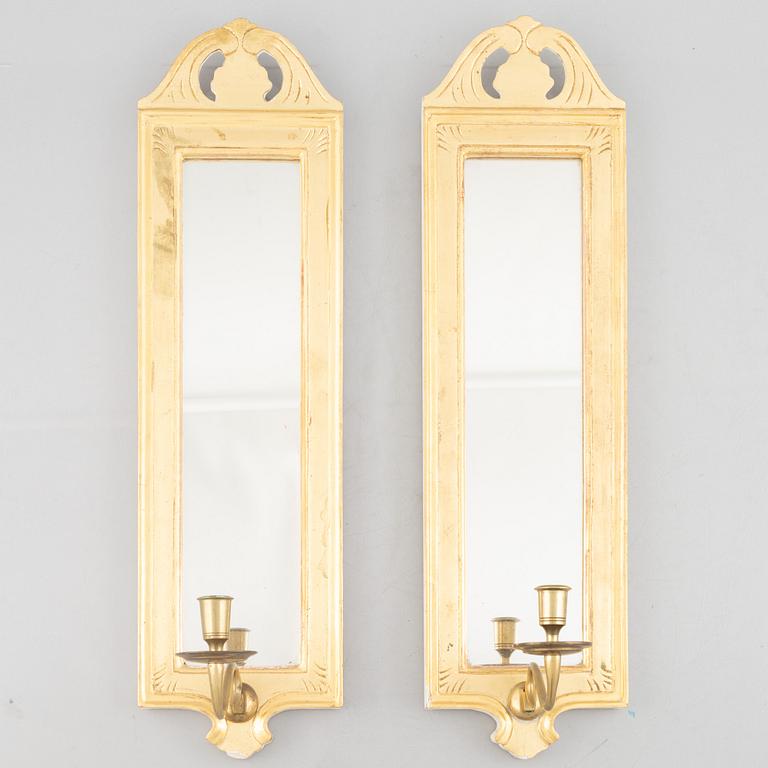 A pair of 'Regnaholm' mirror sconces, IKEA's 18th-century series, 1990s.