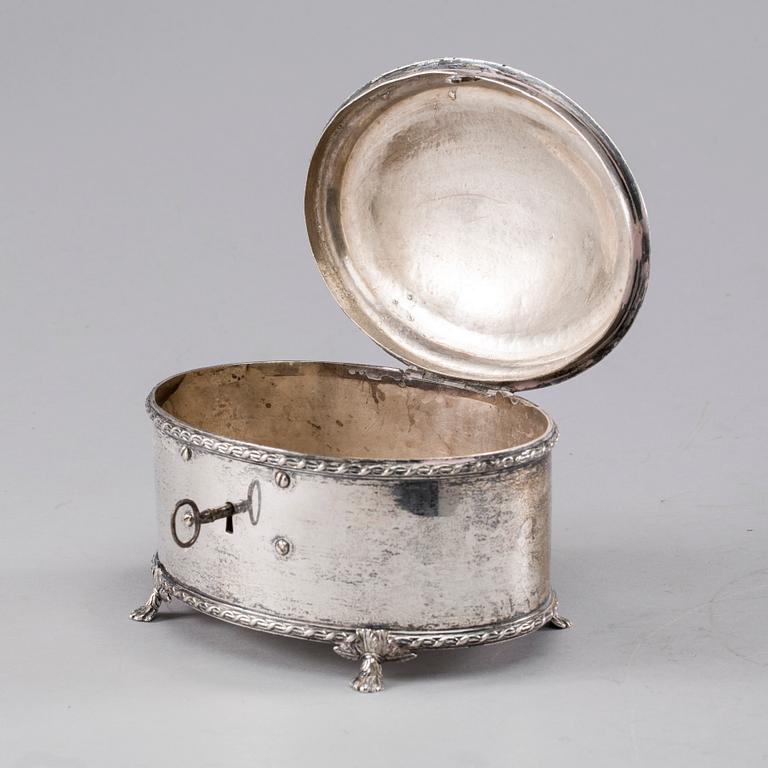 STEPHAN WESTERSTRÅHLE, Stockholm, 1798, Sockerskrin, silver, sengustaviansk.