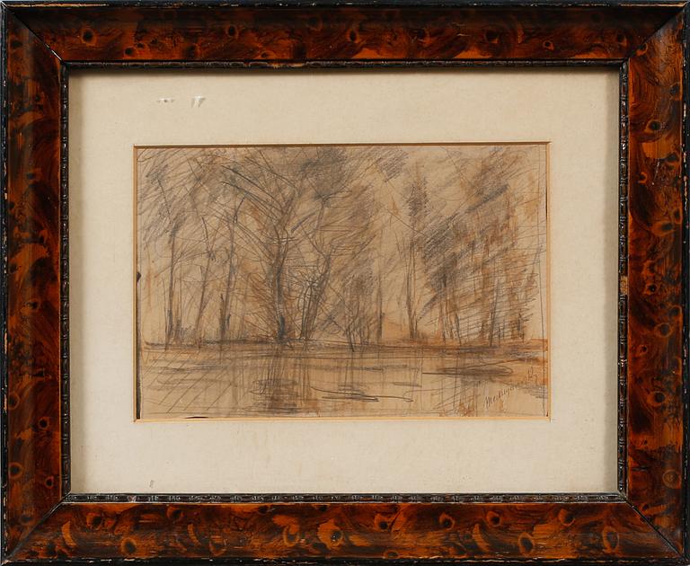 LÁSZLÓ MEDNYÁNSZKY, teckning, signerad.