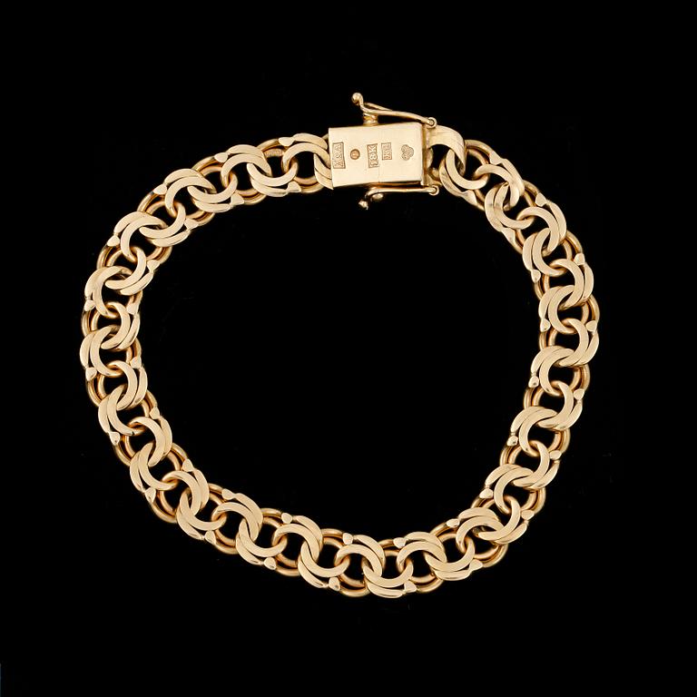 ARMBAND, guld 18K, Ädelsmycken AB, Stockholm 1960. Vikt ca 18 gram.