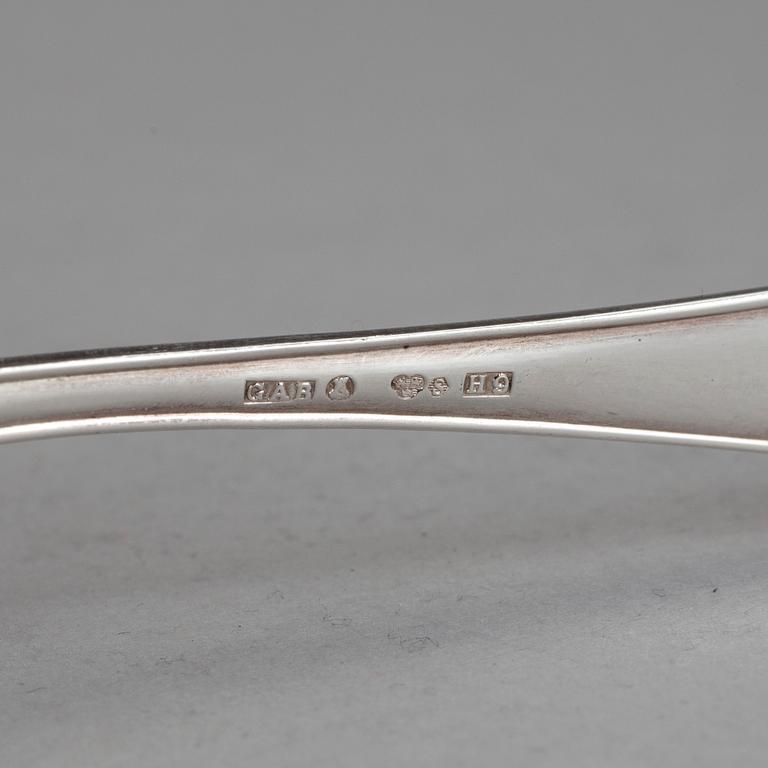 BESTICKUPPSÄTTNING, silver, 73 delar. "Vasa", formgiven Jacob Ängman, GAB Stockholm, 1960-80-tal. Vikt ca 2600 gram.