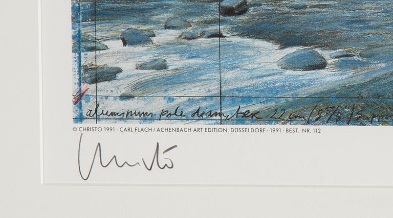 Christo & Jeanne-Claude, offset in colours, diptyk, 1991, signed.