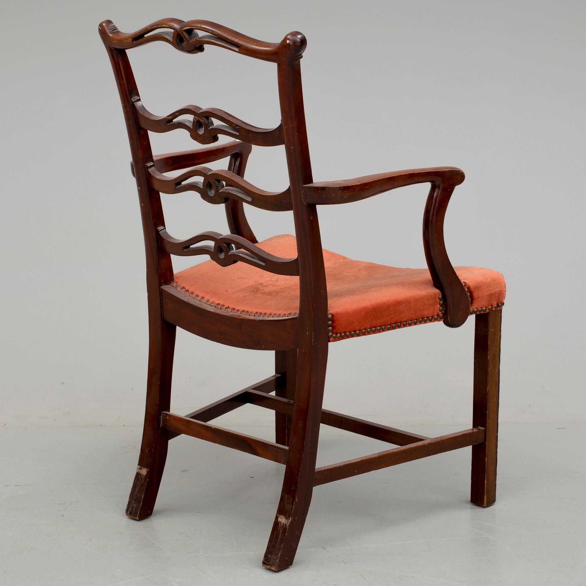 KARMSTOL, engelsk stil, 1800-talets slut.
