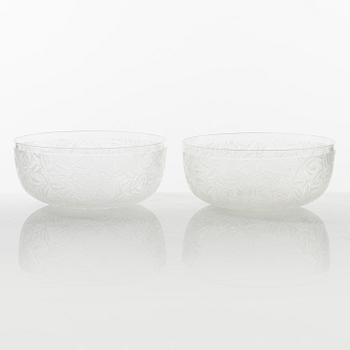 Rinsing cups / bowls, 11 pieces, glass, around 1900.