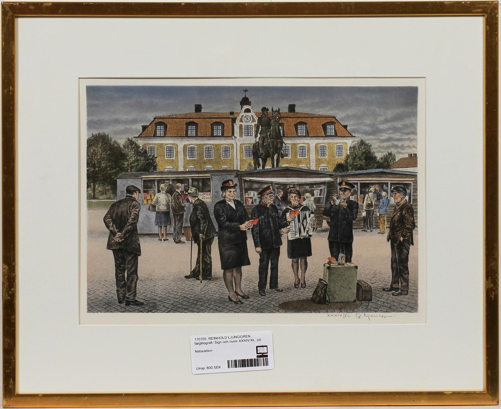 REINHOLD LJUNGGREN, färglitografi. Sign och numr XXXIV/XL.