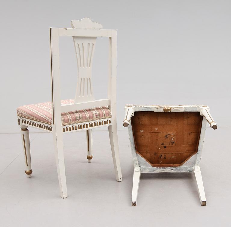 STOLAR, 6 st, varav 2 st gustavianska, 1700-tal, samt 4 st gustaviansk stil, 1900-talets första hälft.