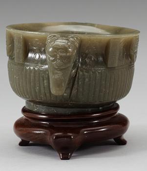 A nephrite censer, Qing dynasty.