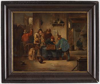 DAVID TENIERS D.Y, Efter, olja på pannå, 1800-tal, bär signatur.