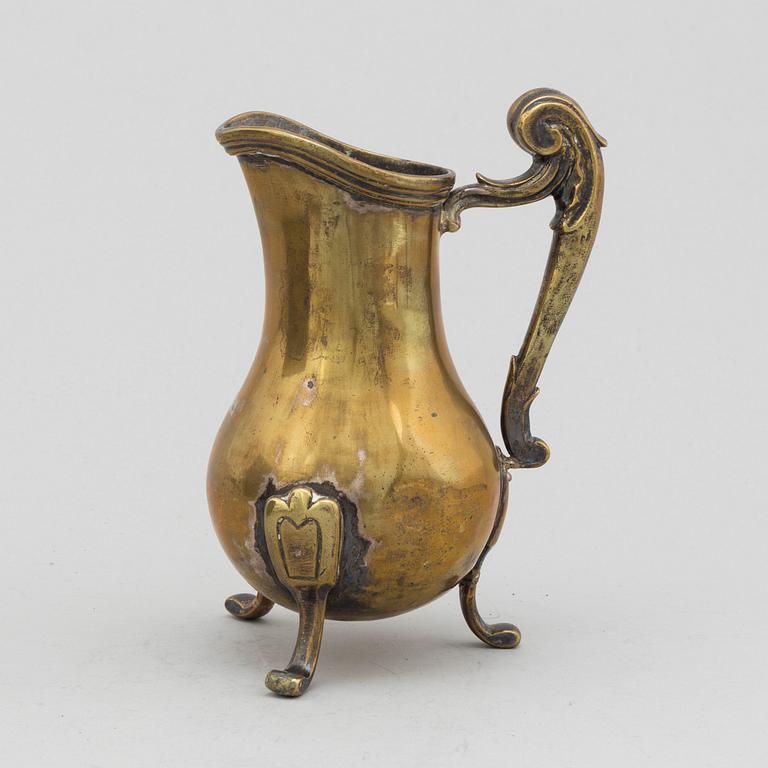 An 18th century bronze jug.