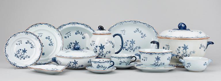 SERVISDELAR, 75 +5 delar, flintgods, "Ostindia", Rörstrand, 1900-tal.