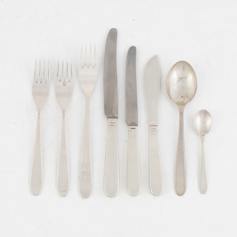 Erik Fleming, cutlery, sterling silver, 'Flavia 2', Borgila and Flavia Ab, Stockholm 1954-65 (8 pcs).