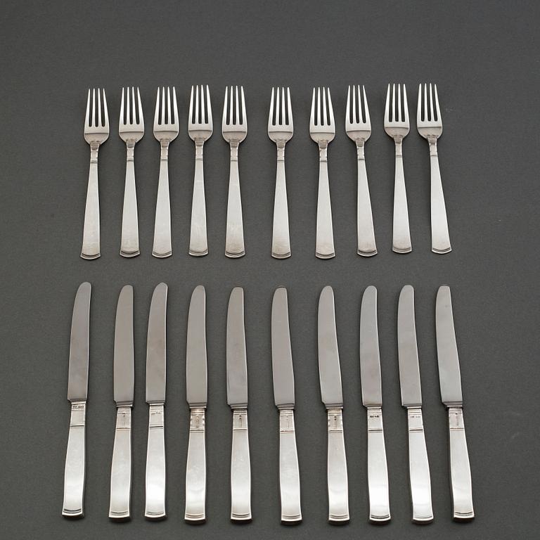 20 pieces silver cutlery 'Rosenholm' by GAB Stockholm and Eskilstuna.