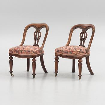 A pair of mahogany chairs, Sweden, mid 19th century.