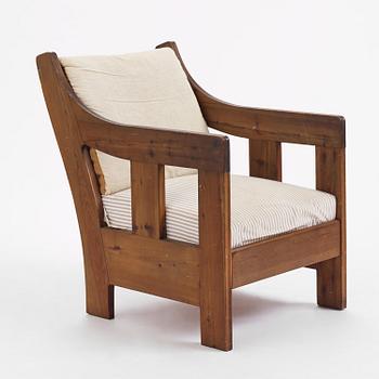 Carl Westman, a stained pine armchair, Sweden, ca 1910.