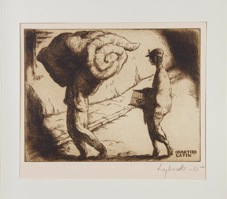 PARTI GRAFIK, ca 27 delar. Bla Jerke, Einar Jolin, E. Johanson-Thor.
