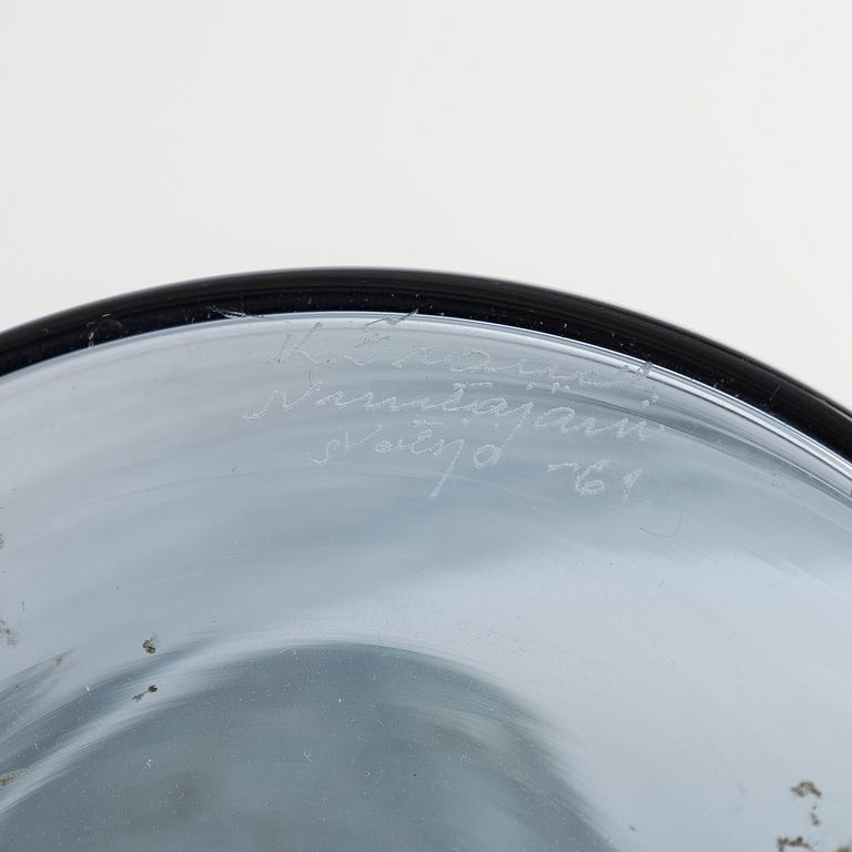 Kaj Franck, karahvi, "1502/KF 502", lasia, signeerattu K. Franck Nuutajärvi Notsjö -61.