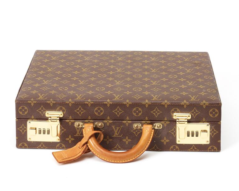A monogram canvas briefcase and pencil-case by Louis Vuitton,