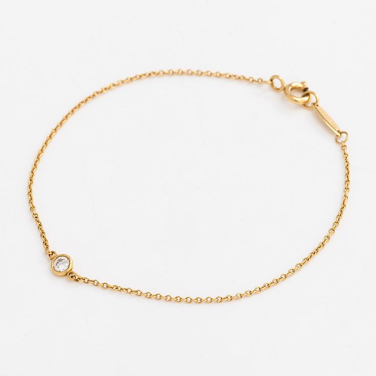Tiffany & Co, Elsa Peretti, armband, "Diamonds by the Yard", 18K guld med en diamant ca 0.08 ct.