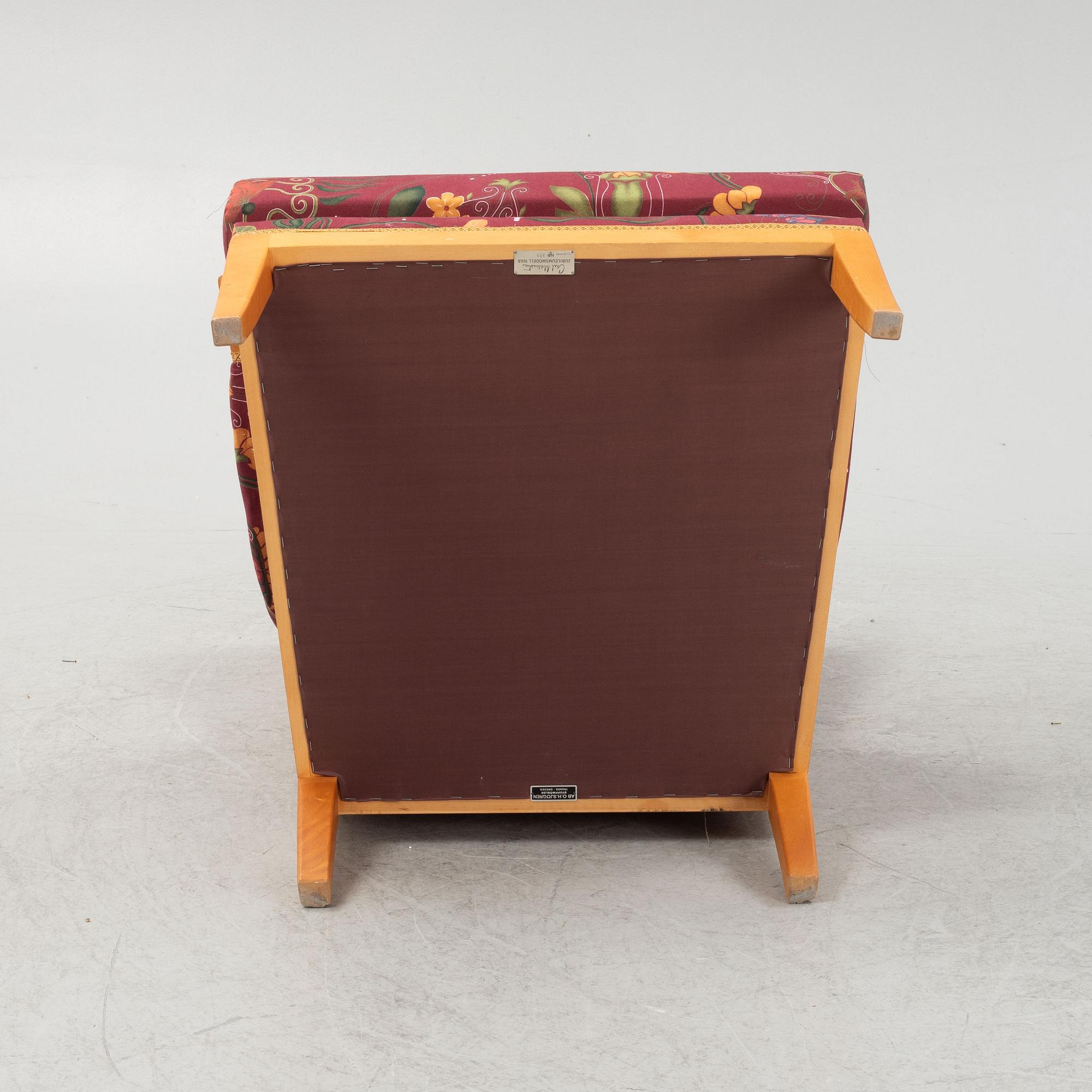 Carl Malmsten, a 'Husfadern' armchair, Sweden, jubilee model 1988.