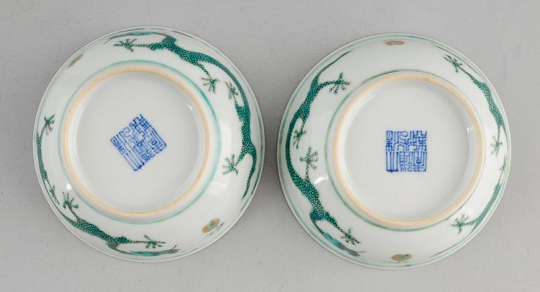 FAT, 1 par, porslin, Kina, 1800-tal.