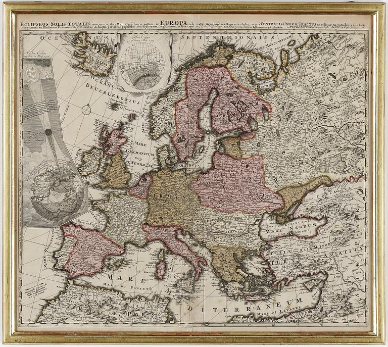 KARTA, Europa, efter 1700-tals förlaga.