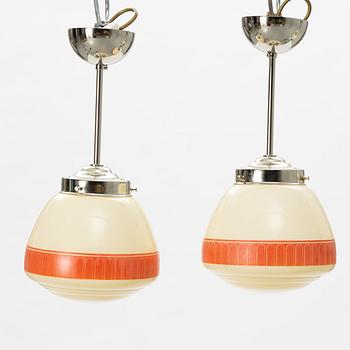 Ceiling lamps, a pair, 1940s.