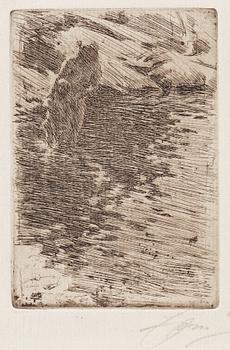 782. Anders Zorn, ANDERS ZORN, etching, 1890, signed with pencil.