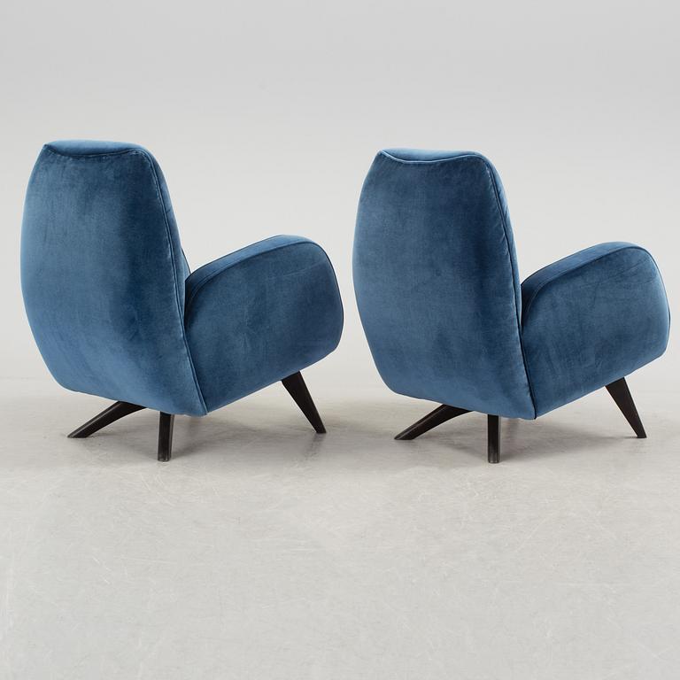 A pair of 1950´s Melchiorre Bega armchairs probably from Campo graffi.