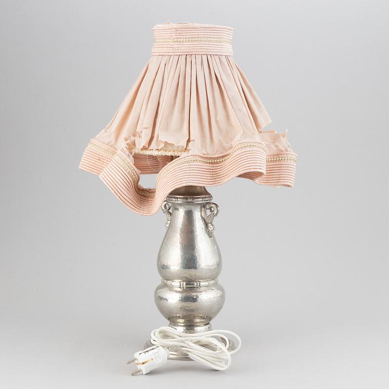 A pewter table lamp from Gerotin, Holland/Denmark, first half of the 20th-century.