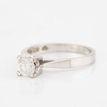 Ring, 18K white gold with a diamond-cut diamond 0.60 ct according to engraving.