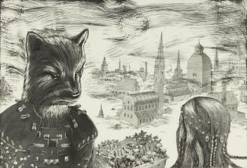 Ernst Billgren, "VId vägens slut", Ur portföljen "Vid vägens slut".