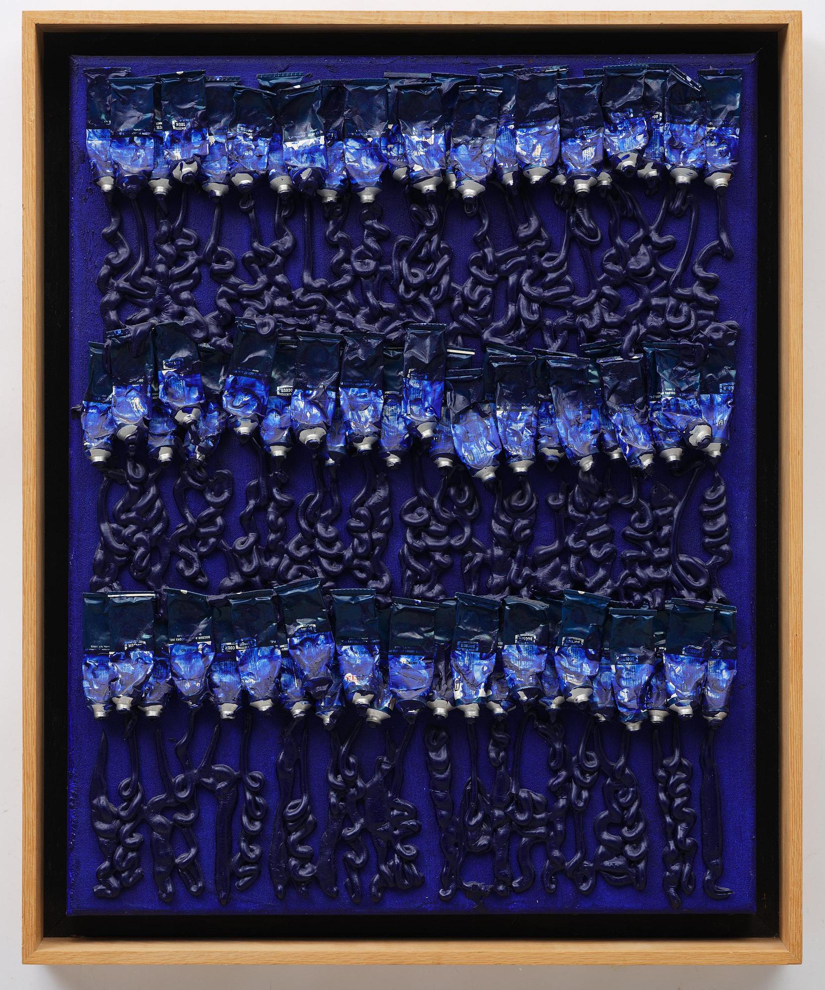 Arman (Armand Pierre Fernandez), ”Monochrome accumulation no 2505 (Ultramarin blue)”.