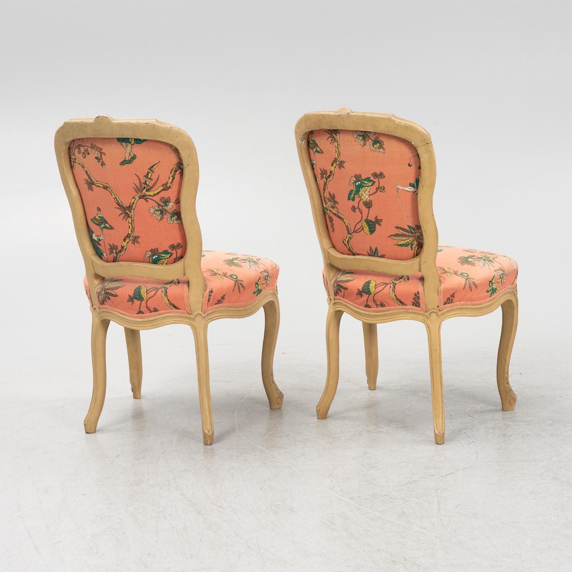 Stolar, ett par, rokoko, 1700-tal.