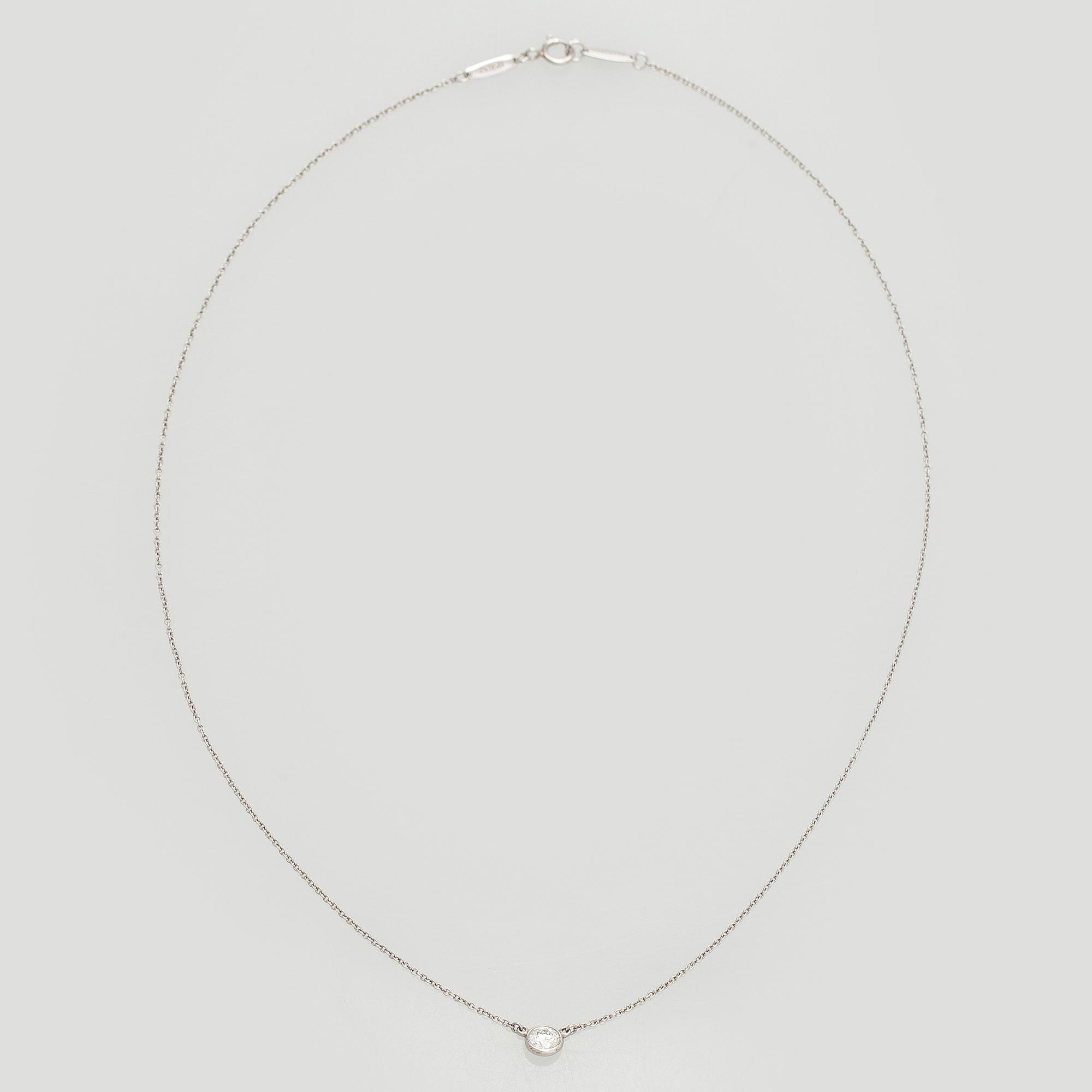 Tiffany & Co, Elsa Peretti, a platinum necklace, "Diamonds by the Yard' with a brilliant-cut diamond.