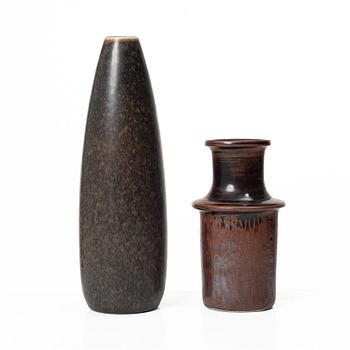 Stig Lindberg, and Carl-Harry Stålhane, two stoneware vases, Gustavsberg Studio and Rörstrand.