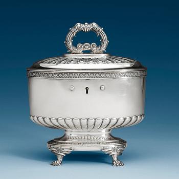 852. A Swedish 19th century silver sugar-casket, marks of Anders Lundqvist, Stockholm 1831.