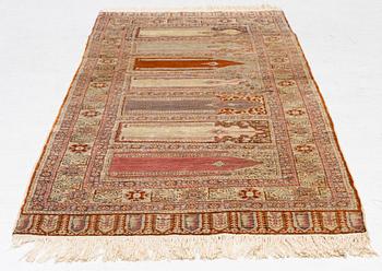 A Kayseri Saff rug, c. 228 x 87 cm.