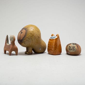 Four stoneware figurines by Lisa Larson, Gustavsberg, second half of the 20th cCntury.