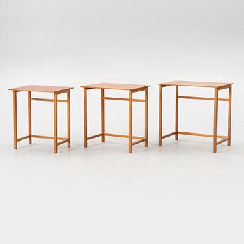 Josef Frank, three nesting tables, model B 618, Firma Svenskt Tenn, prior to 1985.