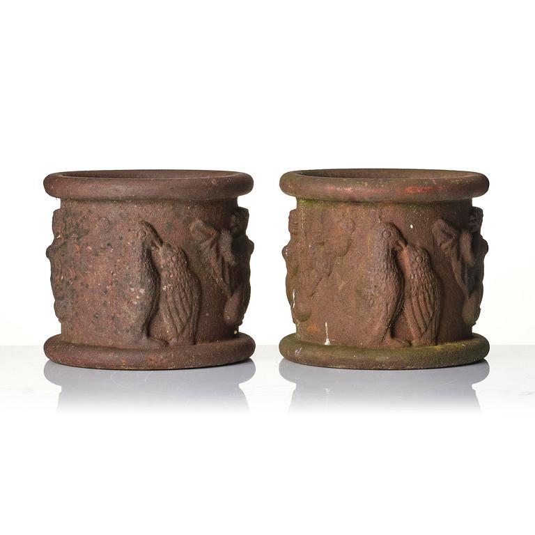 Anna Petrus, urnor, ett par, "Blomkruka N:r 1", Näfveqvarns bruk.