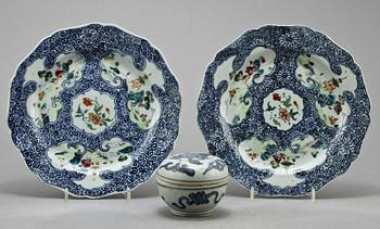 PARTI PORSLIN, 3 delar, Kina, 1700/1800-tal.