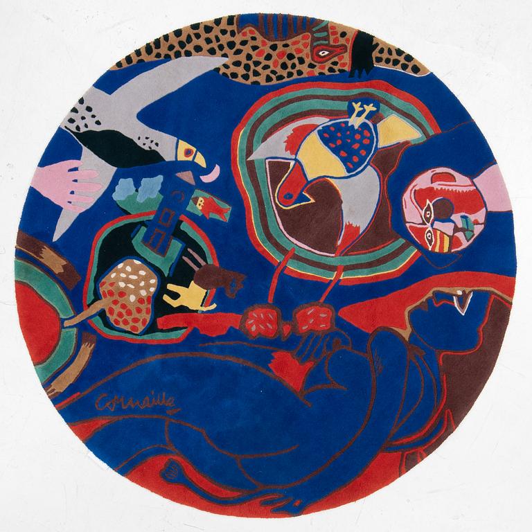 Beverloo Corneille, after, a tufted 'Elégie d'un étè' carpet, diameter 210 cm.