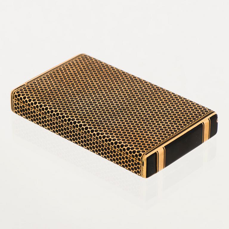 CARTIER ETUI, guld, svart emalj. Cartier.