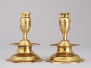 Two matched Swedish Baroque candlesticks, circa 1700.