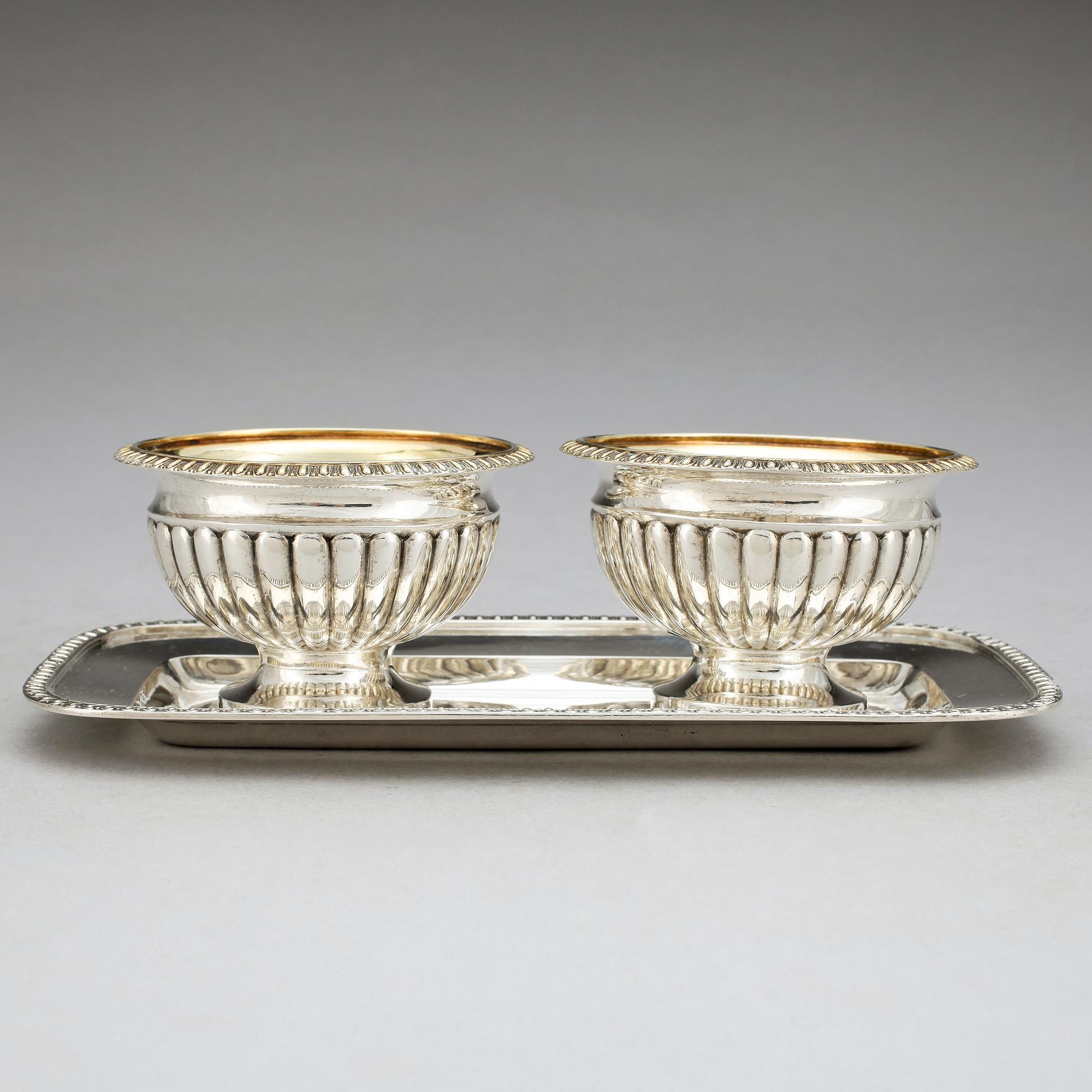 BORDSSTÄLL, silver, senempire, Anders Lundqvist Stockholm 1845. Tot vikt ca 385 gram.