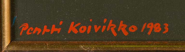 Pentti Koivikko, öljy levylle, signeerattu ja päivätty 1983.